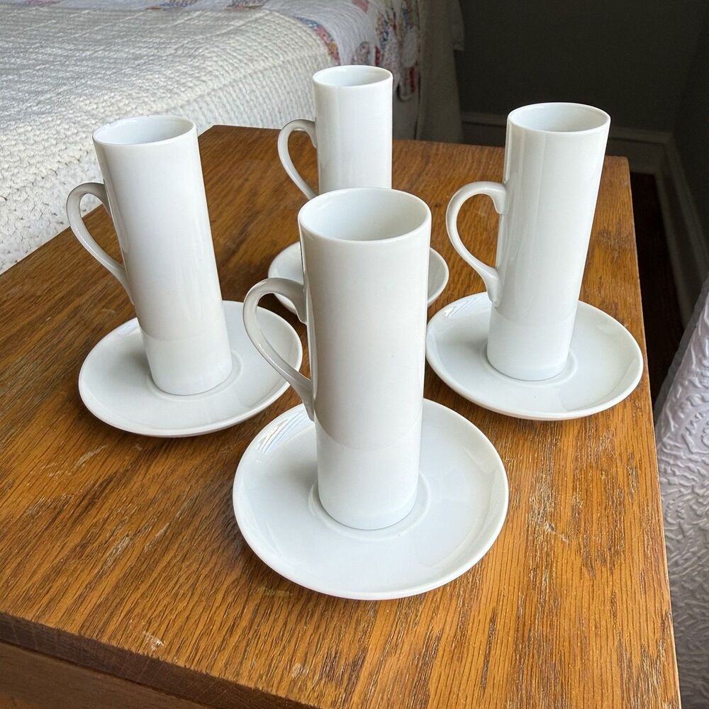 Schmid 60 Demitasse LaGardo Tackett Porcelain Espresso Cup & Saucer Set 4